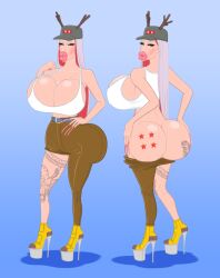ass_implants ass_tattoo bimbo bimbo_lips breast_implants butt_tattoo fake_ass fake_breasts fake_butt fake_lips huge_ass huge_breasts huge_lips hyper_lips implants large_ass large_breasts lvst_inc. oc original_character plastic_wrap puddin_toon_skunk red_ribbon_army red_ribbon_army_symbol saiyan saiyan_female saiyan_girl saiyan_oc