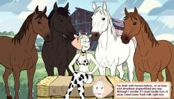 1girls alien bovine cosplay cow_girl equine erean63 female_on_feral feral feral_on_female horse imminent_bestiality imminent_sex pearl_(steven_universe) skinny steven_universe steven_universe_future white_skin zoophilia