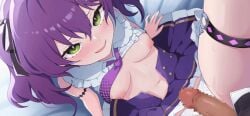 1boy 1boy1girl 1girl animated bouncing_breasts breasts breasts_out censored clothed clothed_sex fangs game_cg hair_ribbon inserting inserting_penis insertion kuchiba_rami lace lace_panties long_hair lotus_position medium_breasts mesugaki missionary_position mosaic_censoring muv-luv_girls_garden necktie nipples panties panties_aside penis purple_hair pussy ribbon school_uniform sex shirt shirt_lift siino skirt skirt_lift straight_hair tied_hair twintails vaginal vaginal_insertion vaginal_penetration vaginal_sex