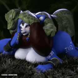 1:1 3d 3d_animation animated anthro anthro_penetrated biped blue_body blush breasts canid canine chokehold crying detailed_background digital_media_(artwork) dogzeela_(modeler) duo female female_penetrated fingers fox from_behind_position fuckmeat gif grass green_body green_eyes green_scales headlock horn kasdaq krystal krystal_(dogzeela) krystal_(star_fox) looking_pleasured m male male/female male_penetrating male_penetrating_female mammal mostly_nude multicolored_body nintendo one_eye_closed penetration penile penile_penetration penis plant rape scales scalie sex sharpclaw_(star_fox) short_playtime star_fox tail tail_motion white_body