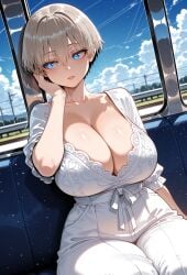 1girls ai_generated attractive attractive_body attractive_female big_ass big_breasts big_butt big_thighs blue_eyes breasts breasts_bigger_than_head busty curvy cute fat_ass fat_butt female female_only giant_breasts gray_hair hot huge_ass huge_breasts huge_butt huge_thighs massive_ass massive_breasts massive_butt miyuai seductive sexy sexy_body sexy_female silver_hair solo thick thick_ass thick_body thick_booty thick_butt thick_legs thick_thighs train uzaki-chan_wa_asobitai! uzaki_hana
