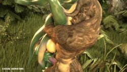 1boy 1girls 3d 3d_animation 69 animated blowjob breasts completely_nude cunnilingus dara_(kasdaq) deathclaw earless eyebrowless face_fucking fallout female furry kasdaq lipless male male/female nipples nude oral sex snake snake_girl tail throat_fuck throat_pounding thrusting thrusting_into_mouth