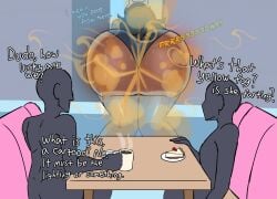 anon ass_on_glass bent_over breasts cake_slice cat_ears cat_ears_headphones coffee coffee_cup coffee_shop dark-skinned_female dark_skin fart fart_cloud fart_fetish farting female gym gym_clothes headphones huge_ass huge_breasts looking_at_another's_butt looking_at_ass mrtomato8224 smelly_ass sweat sweaty sweaty_body thick_thighs tyff unaware voluptuous voluptuous_female workout_clothes