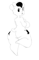 2017 :3 anthro ass big_breasts big_butt biped biscotti_(scribs03) black_and_white black_hair breasts buckteeth butt_focus cheek_tuft eyelashes female full-length_portrait fur hair hair_ribbon hairbow hamster hand_on_breast inner_ear_fluff looking_back mammal monochrome nipples nude on_one_leg open_mouth open_smile pinup portrait pose pussy raised_leg rear_view ribbons rodent scribs03 short_hair short_tail shortstack sideboob simple_background slightly_chubby small_tail small_waist smile solo spots spotted_fur standing teeth thick_thighs tuft voluptuous white_background wide_hips