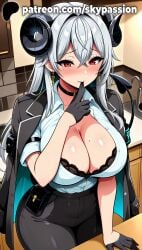 1girls 2025 ai_assisted ai_generated anime artist_name bag big_breasts big_chest black_bra black_gloves black_horns black_jacket black_underwear blazer blush bra bra_peek breast breasts bust busty chest choker cleavage clothed_female curled_horns demon_tail earrings female female_focus female_only gloves hi_res high_quality high_resolution highres horns indoors jacket jacket_on_shoulders jewelry lace lace-trimmed_bra lace_trim large_breasts long_hair mole mole_on_breast patreon patreon_username red_eyes shirt sitting skirt skypassion stable_diffusion tail underwear watermark wuthering_waves zani_(wuthering_waves)
