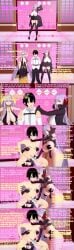 admiralobp asphyxiation bb_(fate) bb_dubai_(fate) chastity_cage cum cum_in_chastity dialogue dominant_female dominatrix dubious_consent english_text fate_(series) femdom ffm_threesome fujimaru_ritsuka_(male) nipple_play nipples reverse_rape valeriusspero vibrator