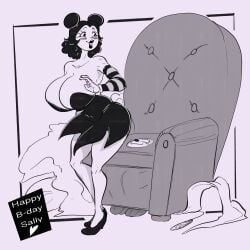 ass big_breasts black_and_white breasts female nestor_the_rabbit sally_mcboing