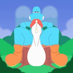blue yoshi from mario (series) by komdog