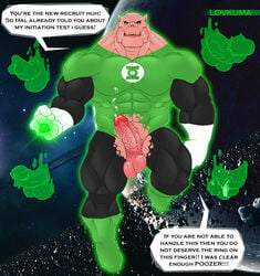 alien anthro balls barbed_penis clothed clothing cum dc dc_comics disembodied_penis english_text floating front_view green_lantern_(series) green_lantern_corps hi_res humanoid humanoid_penis kilowog looking_at_viewer lovkuma male male_only multi_balls multi_genitalia muscular muscular_male open_mouth partially_clothed penis pink_skin precum ring solo space tapering_penis teeth text tongue unusual_penis