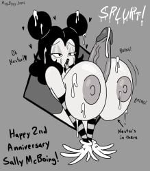 ass big_breasts black_and_white breasts cum female megabippy nestor_the_rabbit sally_mcboing