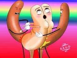 brenda_(sausage_party) carl_(sausage_party) female food frank_(sausage_party) male momokarin01 sausage_party sony_pictures_animation tagme