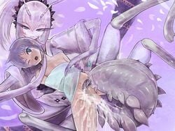 1boy animated athletic athletic_female censored cg cum ejaculation erection female femdom forced_orgasm human human_penetrating insect insect_girl light-skinned_male luka_(mon-musu_quest!) male monster_girl monster_girl_quest penis sex tagme