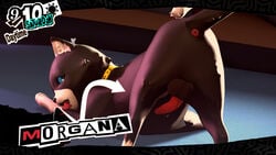 ass atlus balls erection feline feral fur geetee male male_only mammal megami_tensei morgana_(persona) nude open_mouth penis persona persona_5 tongue