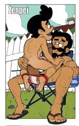 2025 2boys arm_hair armpit_hair arturo_santiago beard beer black_hair bobby_santiago chair facial_hair father_and_son fathers_day feet flip_flops gay happy_sex huge_cock human human_only impossible_fit incest leg_hair looking_pleasured male_feet male_only mexican mexican_male nickelodeon nude nude_male outdoor_sex outdoors pubic_hair smile tan_skin tan_skinned_male the_casagrandes the_loud_house toes underwear underwear_down zenpei