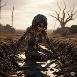 ai_generated completely_naked completely_nude dirty dirty_girl female female_only helen_parr mud muddy nai_diffusion naked nude solo stable_diffusion tagme the_incredibles