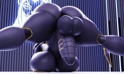 3d_(artwork) anthro ass ass_up balls big_balls big_breasts big_butt big_penis black_body breasts digital_media_(artwork) erection felid futanari genitals glans glistening glistening_balls glistening_body glistening_breasts glistening_genitalia glistening_glans glistening_penis hi_res huge_balls huge_breasts huge_butt huge_cock inside intersex jack-o'_pose khayani_(egyptianexo) lion machine mammal nude pantherine penis pose robot solo yamayza