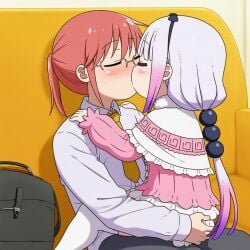 ai_generated kanna_kamui kobayashi kobayashi-san_chi_no_maidragon making_out