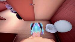 animated blowjob blowjob_face blue_eyes blue_hair deepthroat fellatio fujiwara_chika hatsune_miku kaguya-sama_wa_kokurasetai_~tensai-tachi_no_renai_zunousen~ koikatsu masturbation peeping pink_hair tagme video