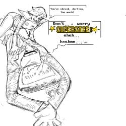 2boys darkner deltarune deltarune_chapter_3 gay male male_only mettaton robot robot_humanoid tenna_(deltarune) undertale undertale_(series) white_background yaoi