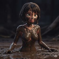 ai_generated aunt_cass big_hero_6 cass_hamada completely_naked completely_nude dirty dirty_girl female female_only mud muddy nai_diffusion naked nude solo stable_diffusion tagme