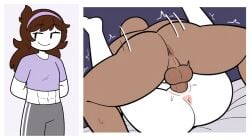 abs ai_generated cocky defeated dominant dominant_male gym gym_uniform humiliation jaiden jaiden_animations jaiden_dittfach jaidenanimations mating_press rape sex smirk submissive_female tomboy