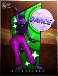 2025 2d 2d_(artwork) 2d_artwork artist_logo artist_name beanontoast canine disco_dog_(fnaf) dog_ears dog_girl female five_nights_at_freddy's five_nights_at_freddy's:_secret_of_the_mimic furry furry_female purple_body