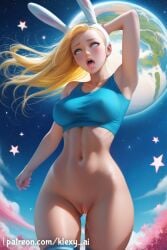 1girls adventure_time ai_generated artist_name belly_button blonde_hair blonde_hair_female brown_vest clothing exposed_pussy female female_only fionna_the_human_girl from_front_position hair_band hand_on_hip hand_on_panties human human_female klexyai light-skinned_female light_blush light_skin long_hair long_hair_female looking_at_viewer motion_lines name_badge name_tag navel neckwear outerwear pale_skin panties panties_down panty_pull partially_clothed pussy red_ribbon ribbon shirt shirt_under_vest short_sleeved_shirt sleeveless_vest solo solo_female standing stomach thighs three-quarter_portrait uncensored uncensored_pussy vest waist white_shirt