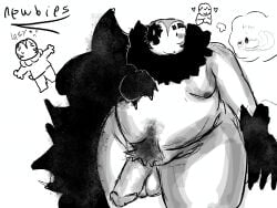 1boy 1male blush clueless colorless doodle fat fat_ass forsaken forsaken_(roblox) john_doe john_doe_(forsaken) large_penis male naked naked_male newb nude overweight penis_out self_upload shaded smile tagme