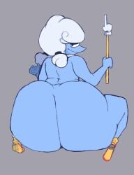 anothercat big_ass big_butt bubble_butt deltarune elnina_(deltarune) simple_background thick_ass thick_thighs twitter_username