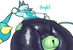 android anthro blue_body clitoris darkner deltarune deltarune_chapter_2 disembodied_penis duo featureless_chest felid feline female genitals glans green_glans green_penis hi_res holding_object holding_whip low-angle_view machine male male/female mammal penis pussy robot sex tasque_manager thick_thighs thigh_sex undertale undertale_(series) uromatsu vulva whip yellow_eyes