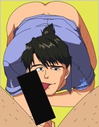 2boys 2ppy_bb ass ass_up bar_censor censored gay male male_only neon_genesis_evangelion ryoji_kaji tagme yaoi