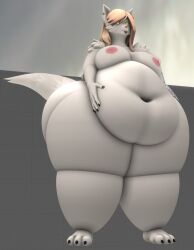 bbw big_breasts breasts cleavage female furry huge_breasts kingofthekabuto nipples overweight queenofthekabuto tagme thick_thighs wide_hips