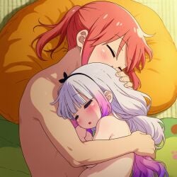 ai_generated cuddling kanna_kamui kobayashi kobayashi-san_chi_no_maidragon