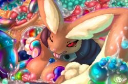anthro anus ass big_breasts bodily_fluids breasts brown_body brown_fur cervical_penetration clothing cum cum_in_uterus cum_in_vagina cum_inside digital_drawing_(artwork) digital_media_(artwork) egg fawe female fur generation_4_pokemon genital_fluids genitals hair hi_res internal looking_at_viewer lopunny mammal nintendo nipple_fetish nipple_penetration nipple_play nipples nude oviposition ovipositor penetration pokemon pokemon_(species) pussy sex shaded signature solo spread_anus spreading tail tentacle tentacle_ovipositor tentacle_penetration uterus vaginal_penetration vulva
