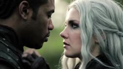 ai_generated almost_kissing ciri dark-skinned_male realistic seductive tagme the_witcher_3:_wild_hunt video