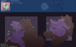 anal anal_sex anthro anus ass balls big_butt blush bodily_fluids butt_grab canid canine canis cum duo english_text erection femboy fur generation_1_pokemon gengar genital_fluids genitals hand_on_butt huge_butt male male/male male_penetrated male_penetrating male_penetrating_male mammal nintendo nude penetration penile penile_penetration penis pokemon pokemon_(species) purple_body rareplushy red_eyes rough_sex sex simple_background size_difference smile tail text thick_thighs url wide_hips wolf