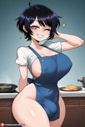 1futa ai_generated big_penis curvy curvy_figure dick erection flirtaku futa_focus futa_only futadom futanari hung_futa intersex long_dick looking_at_viewer penis precum precum_drip precum_string solo solo_futa taker_pov talking_to_viewer thick thick_thighs thong tight_clothing