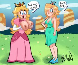 princess peach from mario (series) by mollow art