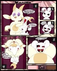 absurd_res adozthechipmunk ambiguous_gender angel animal_genitalia anthro ass belly belly_nuzzling belly_squish big_clitoris black_sclera blush bodily_fluids chikn_nuggit claws clitoris comic cunnilingus demon dialogue dragon duo ejaculation english_text fangs female futanari fwench_fwy_(chikn_nuggit) genital_fluids genitals hi_res horn intersex intersex/intersex iscream_(chikn_nuggit) lagomorph leg_wrap leporid long_ears mammal multi_tongue mythological_creature mythological_scalie mythology one_page_comic onomatopoeia open_mouth oral plump_labia pseudo-penis pupils purple_eyes pussy pussy_juice rabbit red_pupils scalie sex shaking slightly_chubby sound_effects speech_bubble squish teeth text thick_thighs tongue tongue_out trembling unusual_anatomy vaginal_fluids vaginal_penetration vaginal_squirting vulva wide_hips