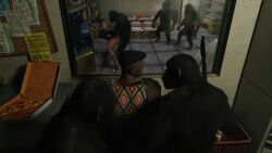 1girls 3d 6boys against_wall arms_up athletic_female back_room bare_breasts bare_legs bare_shoulders bent_over black_fur blender blonde_female blonde_hair bottomless breasts chimpanzee chimpanzee_humanoid completely_nude_female dark-skinned_male female female_focus feral feral_on_female feral_on_human fur grabbing grabbing_breasts grabbing_from_behind gun haplorhine hi high_heels highres hostage human implied_penetration interspecies iq_(rainbow legs legs_apart legs_spread light-skinned_female light_skin male mammal milf monika_weiss monkey office primate questionable_consent r3dwoodbonzai rainbow_six rainbow_six_siege res sex shelf short_hair shotgun side_view six) standing standing_sex store_room straight tagme viewed_from_side voyeur watching window zoophilia