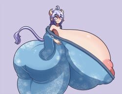 1girls breasts_bigger_than_head breasts_bigger_than_torso bursting_breasts cow_girl cow_horns cowgirl dress enormous_ass hyper hyper_ass hyper_breasts long_hair looking_back m1lky8008 massive_breasts presenting_hindquarters princess solo_female tagme thick_thighs