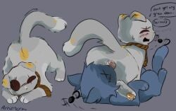 ???_(tboi) ambiguous/ambiguous ambiguous_gender anus arthropod artienvy ass_up black_eyes blue_body blue_fur blush blush_lines bodily_fluids circle_(marking) dappled_fur death dialogue domestic_cat duo facesitting felid feline felis feral feral_on_feral feralized fly_(animal) fur grey_body grey_fur handwritten_text hi_res insects keeper_(tboi) looking_back mammal markings necrophilia noose pawpads pink_anus pinned raised_tail rope_around_neck scottish_fold selfcest sitting_on_another square_crossover sweat sweatdrop tail text the_binding_of_isaac_(series) x_eyes yellow_markings yellow_pawpads