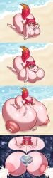 1girls angry beach between_breasts bikini breast_expansion breasts_bigger_than_body breasts_bigger_than_head breasts_bigger_than_planet breasts_bigger_than_torso colossal_breasts female galactic_breasts growth hyper hyper_breasts immobile lying_on_breasts lying_on_self m1lky8008 meat_wall_(body_type) multiple_images planet_between_breasts shocked solo_female sunscreen surprised tagme too_big_to_move torn_clothes torn_clothing