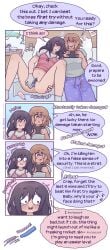 2girls bed bedroom black_hair bottomless brown_eyes brown_hair casual_masturbation chuckling dilation dildo dildo_in_pussy dildo_insertion ear_piercing female/female fully_clothed funny gaming gloved_hands lesbian lesbian_couple lesbians light_brown_hair lube lube_bottle lying_on_bed masturbation nintendo_switch pajamas plushie post-op pubic_hair sapphic_pride_colors sex_toy sex_toy_in_pussy sex_toy_insertion shaking snorting socks spread_eagle spread_legs stretching_pussy stuffed_animal tearing_up tears tongue_out trans_woman trans_woman_(lore) transfem transgender_woman tremble_spikes trying_not_to_laugh two_tone_hair watching welcome_to_heaven wheezing yuri