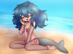 beach beach_background bikini bikini_bottom bikini_top mako_shark mika_mako mika_mako_shark shark shark_fin shark_girl shark_humanoid shark_tail teen_girl teenage_girl teenager young young_female younger_female