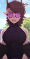 bat bodysuit medium_breasts purple_eyes