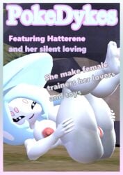 1girl 1girls 3d areola ass blue_hair boobs breasts butt cute detrun female female_only furaffinity_link furaffinity_username generation_8_pokemon grabbing_legs grabbing_thighs hatterene laying_on_grass laying_on_ground lesbian looking_at_viewer magazine magazine_cover mountain naked naked_female nintendo nipples nude nude_female outdoors pink_areola pink_nipples pokemon pokemon_(species) porn_magazine pussy rocks solo solo_female source_filmmaker source_filmmaker_(artwork) tease teasing teasing_viewer text vagina white_skin witch yuri