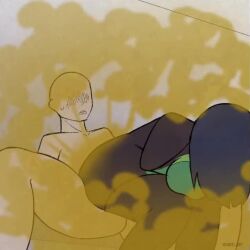 animated anon arejay belly_noises blue_hair bottom_heavy bottom_heavy_female fart fart_cloud fart_fetish fart_on_dick farting farting_on_dick farting_on_lap green_eyes grinding grinding_through_clothes lap_dance simple_background simple_shading sound sweat tagme valorant video viper_(valorant)