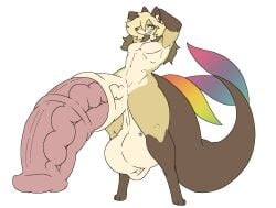 anthro femboy huge_cock huge_thighs hyper hyper_penis l0cknes_(artist) looking_at_viewer male_only massive_penis paprika_(l0cknes) solo