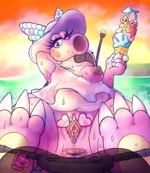2025 absurd_res anthro anus barefoot_driving birdo birdo_(character) blue_clothing blue_headwear blush bodily_fluids bottomless bottomless_anthro bottomless_female bow_ribbon breasts cherry claws clothed clothed_anthro clothed_female clothing cloud dark_nipples deep_navel dessert digital_media_(artwork) double_cherry dress dripping driving english_text eyelashes feet female finger_claws food foot_focus footwear fruit genital_fluids genitals hat headgear headwear hi_res ice_cream ice_cream_cone jewelry makeup mario_bros markings multicolored_body multicolored_skin navel nintendo nipple_outline nipples non-mammal_breasts one_breast_out open_mouth orange_sky outside patohoro penetration pink_body pink_breasts pink_tail pink_vulva plant presenting presenting_anus presenting_breasts presenting_vulva puffy_nipples purple_eyes pussy_spreading_tape ring scales scalie sea siphon_(anatomy) sky slightly_chubby slightly_chubby_female solo spots spotted_markings spread_legs spreading sticker stickers_on_body sun_hat sunset tail tail_anus text thick_tail thick_thighs translucent translucent_clothing translucent_dress two_tone_body two_tone_skin vaginal_fluids vaginal_fluids_on_vulva vaginal_penetration vaginal_penetration vehicle vulva wardrobe_malfunction water wet wet_clothing wet_dress white_body white_claws white_clothing white_clouds white_dress